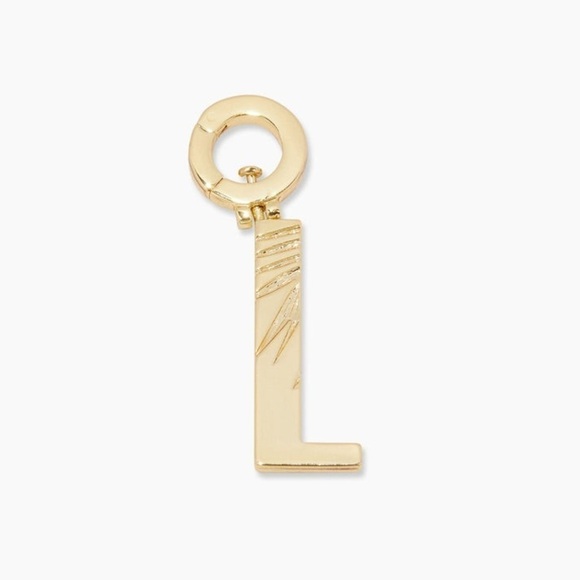 Gorjana 18k Gold Plated Brass Parker Initial Charm L New - Picture 1 of 7